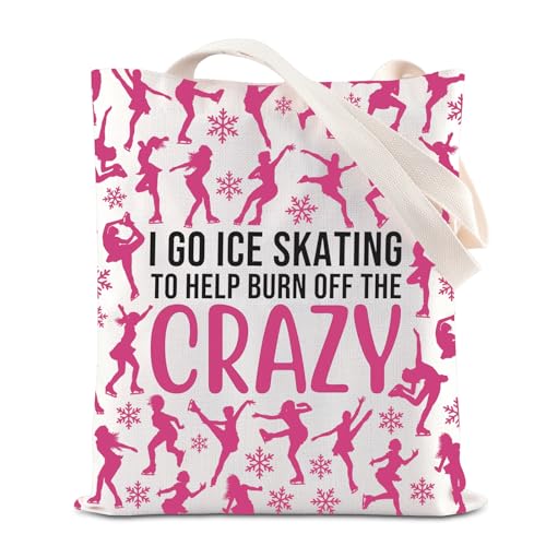 KUIYAI Tragetasche für Eislaufliebhaber, Eistänzerin, Schlittschuh-Geschenk, Geschenk für Eiskunstlauf, mit Aufschrift "I Go Ice Skating To Help Burn-Off The Crazy Bag", Iceskatingcrazyts-us, middle von KUIYAI
