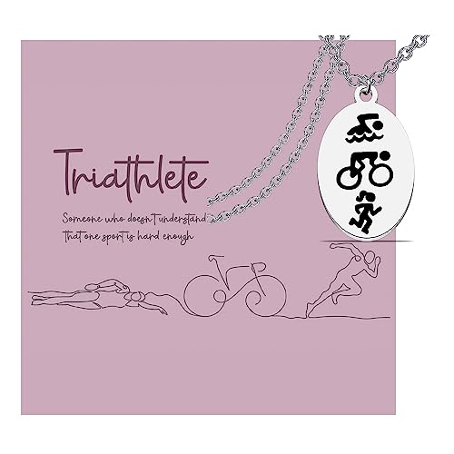 KUIYAI Triathlon-Halskette, Triathlon-Liebhaber, Geschenk, Triathlon, Sportler, Geschenk, Schwimmer, Reiter, Läufer, Geschenk, Kupfer von KUIYAI