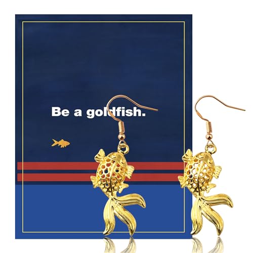 KUIYAI Zierlicher Goldfisch-Ohrring und Halskette sind ein Goldfisch-Geschenk für Mädchen und Frauen, Goldfisch-Halskette für Mütter, Edelstahl von KUIYAI