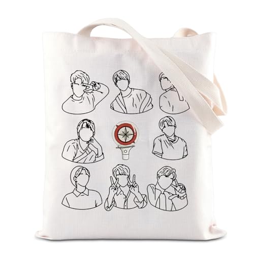Korean Boy Group Merchandise Tote Bag Kpop Music Lovers Shoulder Bag SKZ Member Character Album Gift Stray Fans, Skboygrouptotes, Einheitsgröße von KUIYAI