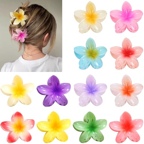12 Stück Blumen Haarklammer Groß - Haarspangen Damen Rutschfeste Haarklammern Blume Haarstyling-Zubehör für Frauen von KUJAIS