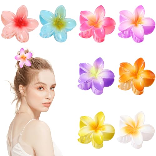 8 Stück Blumen Haarklammer Groß 8cm Haarspangen Damen für Dickes Dünnes Haar Rutschfeste Haar Jaw Clips Haarstyling-Zubehör für Frauen Mädchen von KUJAIS