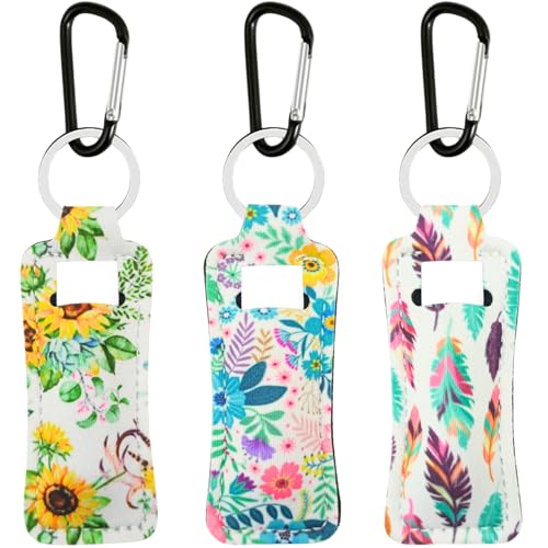 KUKEANVO Lippenpflege-Schlüsselanhänger mit Karabinerhaken – Stylischer Halter für Lipgloss & Lippenstift | Neopren-Hülle für Handtasche, Schlüsselbund & Sport | 3er Set Premium von KUKEANVO