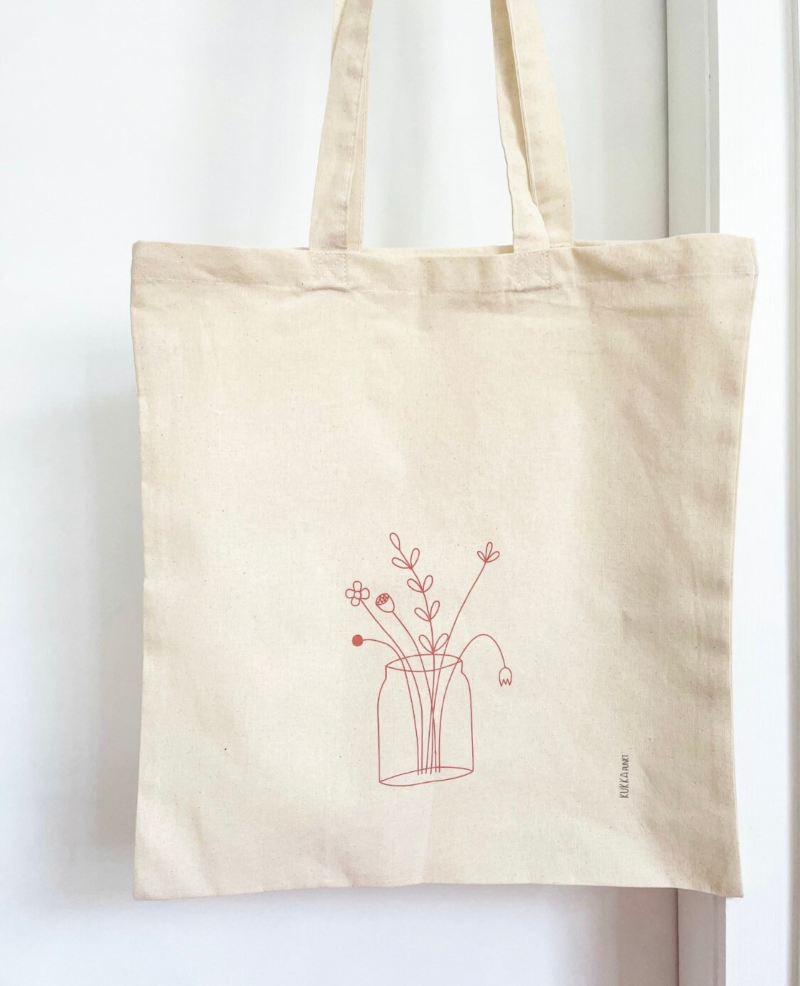 Baumwolltasche Tragetasche Baumwollbeutel Mit Langen Henkeln Blumenvase Baumwolltasche Tragetasche Baumwollbeutel Mit Langen Henkeln Blumenvase von KUKKApunkt
