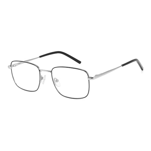 KUKU VISION Blaulichtfilter Brille für Damen/Herren, Anti-Ermüdungsbrille aus Metall, übergroße, blendfreie Brille mit quadratischem Rahmen, Anti-Blaulicht-Brille, Computer (Schwarz-Silbrig) KUKU VISION Blaulichtfilter Brille für Damen/Herren, Anti-Ermüdungsbrille aus Metall, übergroße, blendfreie Brille mit quadratischem Rahmen, Anti-Blaulicht-Brille, Computer (Schwarz-Silbrig) von KUKU VISION