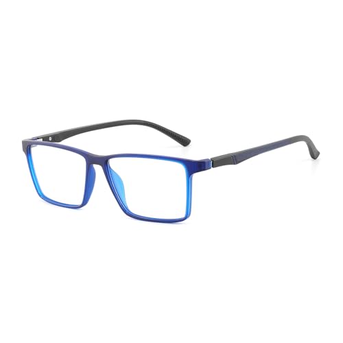 KUKU VISION Blaulichtfilter Brille für Damen & Herren Leichte Anti-Ermüdungsbrille, Blendschutzbrille ohne Rezept, Blue Light Filter Brille Computerspiel brille (Blau, Objektivhöhe: 40mm) von KUKU VISION