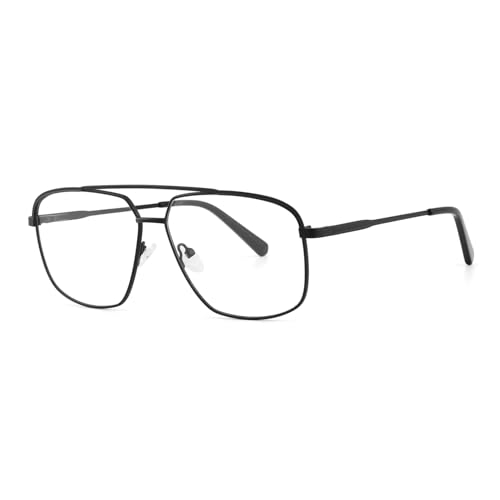 KUKU VISION Blaulichtfilterbrille Herren/Damen - Metall Anti-Ermüdungsbrille, Blendschutzbrille ohne Rezept, Blaulichtfilter brille, Computerspiel TV Mobiltelefon Brille (Schwarz) von KUKU VISION