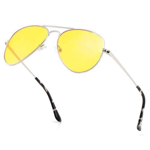 KUKU VISION Nachtsichtbrille für Autofahrer Herren/Damen,Nachtschutzbrille,Gelbe Polarisierte Linse,Schutzlinsen für das Fahren,Vorbeugung von Starkem Licht von KUKU VISION