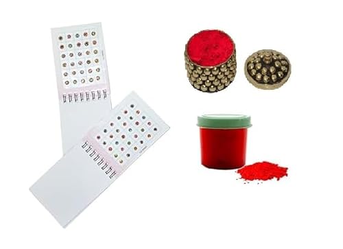 KULIA® Bindi Tattoos Aufkleber Frauen Tikka Mehrfarbige Bindi Indische Aufkleber Stirn Tikka Hochzeits Bindi Kleine Box Ein einzelnes Bindi Runde Punkte Bollywood Party Mix Größe Lange Bindi von KULIA