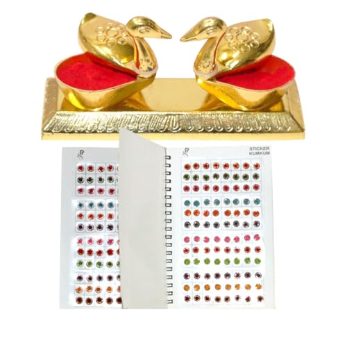 KULIA® Damen Bindi Braut Tika Tattoos Aufkleber Indische runde Punkte Bindi Gesicht Edelsteine ​​Aufkleber Handgefertigte Sindoor Box Multi Bindi Bollywood Party Tikka Modeschmuck Kristall Bindi von KULIA