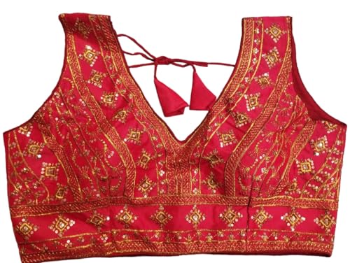 KULIA® Fertige Bluse für Saree traditionelle Kleidung indische Frauen kleiden ethnische Oberteile Kleidung Dehnbare Bluse indisches Kleid Bollywood-Designer-Bluse Bauchfreies Top für Saree von KULIA