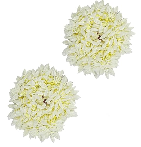 KULIA® Haar-Gajra 2er-Set indischer traditioneller Haarschmuck Gajra für Brautjungfern mit künstlichen Blumen handgefertigte Haarnadeln Juda-Nadeln Anstecknadeln für Bollywood-Partys Haarstyling von KULIA