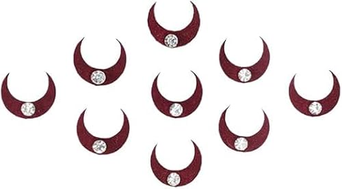KULIA® Indische Bindi Stirn Tattoos Aufkleber mit Haargummiband Stein Bindi Damen Haarschmuck Runde Punkte Braut Bindi Haarrolle Handband Hochzeit Bindi Gummiband für Pferdeschwanz von KULIA