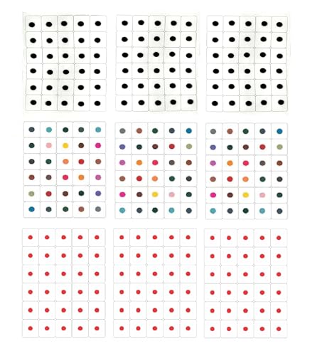 KULIA® Indisches Bindi-Set aus schwarzen bunten und roten Stirn-Stickern Gesichtsschmuck Multi-Bindi Modeschmuck Damen-Tikka klein runde Punkte Gesichtsaufkleber 9er-Pack Bindi Hochzeits- und von KULIA