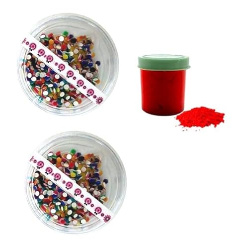 KULIA® Indisches Bindi Tattoos Sticker Rund Bindi 6 Pakete Bindi Punkte Tattoos Sticker Bindi Tikka Bollywood Party Gemischte Größe Stirnaufkleber Indische Hochzeit Ethnischer Modeschmuck von KULIA