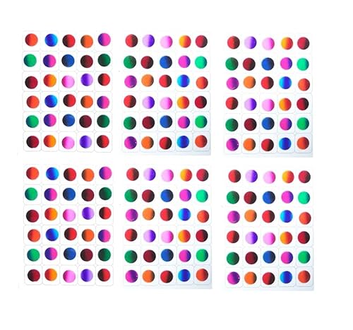 KULIA® Multi-Bindi-Tattoo-Aufkleber 6er-Pack Stirn-Tikka runde Punkte stilvolle Bindis-Tattoo-Aufkleber große Größe Damen-Stirn-Bindi Bollywood-Party Braut-Bindi indischer Tikka Modeschmuck von KULIA