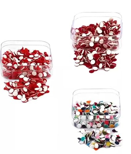 KULIA® Multi-Bindi runde Punkte Stirn-Tikka Gesichtsschmuck rote Bindi 6 Packungen runde Aufkleber ethnische Tikka Bollywood-Party verschiedene Größen indische Bindi Modeschmuck Gesichtsschmuck von KULIA