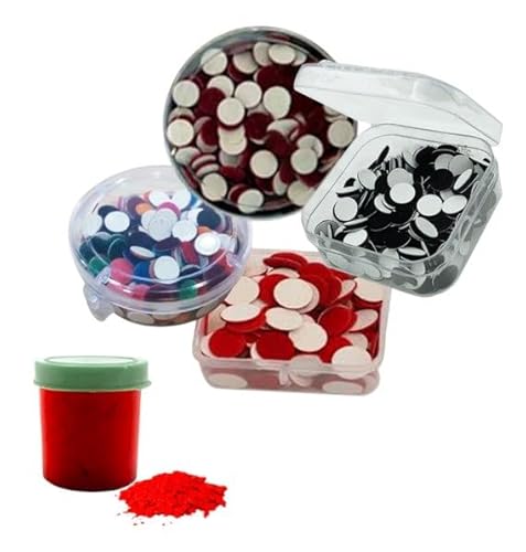 KULIA® Rot Kastanienbraunes Bindi Gesichtsschmuck 6 Pakete Damen Stirnaufkleber Puja Samagri Tilak Bindi Gemischte Größe Indische Punkte Make-up Indische Hochzeit Ethnischer Modeschmuck von KULIA