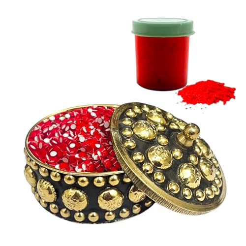 KULIA® Rote Bindi-Stirn-Tattoo-Aufkleber runde Punkte Bindi für Frauen Braut-Accessoires Sindoor-Puder runde Aufkleber Bindi in kleiner Größe Bollywood Party-Bindi in Rot Modeschmuck Gesichtsschmuck von KULIA