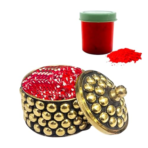 KULIA® Rote Bindi-Tattoo-Aufkleber Stirn-Tikka Bindi für Frauen Braut-Accessoires Sindoor-Puder runde Aufkleber Bindi in kleiner Größe Bollywood-Party roter Bindi Modeschmuck Gesichtsschmuck von KULIA