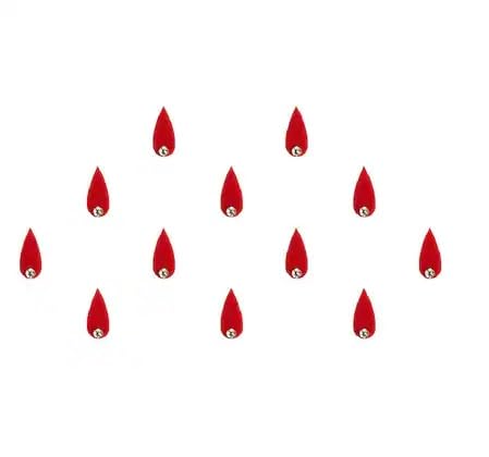 KULIA® Rote Bindi Tattoo-Aufkleber für Frauen Tikka-Bindi-Set runde Punkte Stirnaufkleber Gesichtsedelsteine runder Bindi-Aufkleber modische Tikka Bollywood-Aufkleber Party gemischte Größen Bindi von KULIA