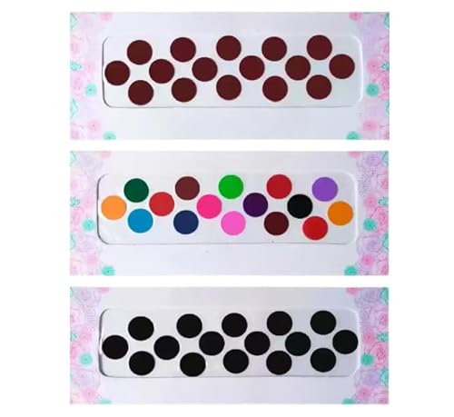KULIA® Runde Bindi-Tattoo-Aufkleber für Frauen Tikka indische Bindi ethnische Tikka Braut-Bindi 6 Pakete kleine Box ein einzelnes Bindi runde Punkte Bollywood-Party Modeschmuck Gesichtsjuwelen von KULIA
