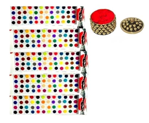 KULIA® Runde Bindi Tattoos Aufkleber Hochzeit Tikka 6 Pakete Multi Bindi Damen Accessoires Bindi Stirnaufkleber Kristallstein Bindi Indische Geschenke Bollywood Party Bindi Gesichtsschmuck von KULIA