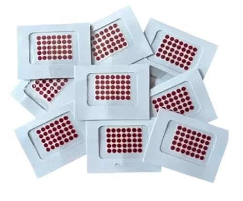 KULIA® Runde Punkte kastanienbrauner Bindi-Tattoo-Aufkleber mittlere Größe runder Bindi Damen-Stirn-Tikka Zubehör ethnischer Tikka Kristallstein-Bindi Bollywood-Party-Aufkleber Gesichts-Juwelen von KULIA