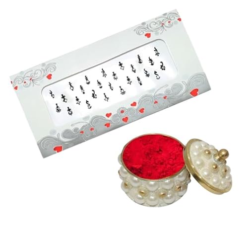 KULIA® Schwarze Bindi Tattoos Aufkleber Gesichtsjuwelen Indische Tikka 6 Pakete Runde Bindi Brautaccessoires Täglicher Gebrauch Bindi Aufkleber Kristallstein Bindi Bollywood Party Bindi von KULIA