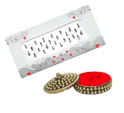 KULIA® Schwarze Bindi Tattoos Aufkleber Stirn Tikka 6 Pakete Runde Bindi Brautaccessoires Täglicher Gebrauch Bindi Aufkleber Kristallstein Bindi Bollywood Party Bindi Modeschmuck Gesichtsjuwelen von KULIA