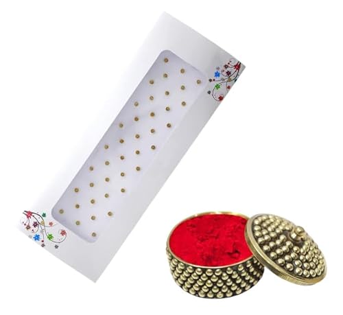 KULIA® Stein Bindi Runde Tattoos Aufkleber Nagelkunst Hochzeit Tikka 6 Pakete Runde Bindi Brautaccessoires Täglicher Gebrauch Bindi Aufkleber Kristallstein Bindi Bollywood Party Bindi Gesichtsjuwelen von KULIA