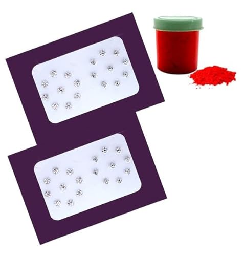 KULIA® runde Bindi-Punkte für Frauen 6 Pakete verschiedene mehrfarbige Bindi Bollywood-Party Stirn-Bindi Modeschmuck Tattoo-Aufkleber indisches ethnisches Tikka Hochzeits-Kristall-Bindi von KULIA