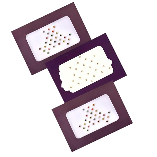 KULIA® Stein-Bindi für Stirn-Tikka mehrfarbig runde Punkte Damen Stirn-Tikka Bindi-Tattoo-Aufkleber Braut-Bindi 6 Packungen Kristall-Bindi Bollywood-Party Designer-Bindi Gesichtsschmuck von KULIA