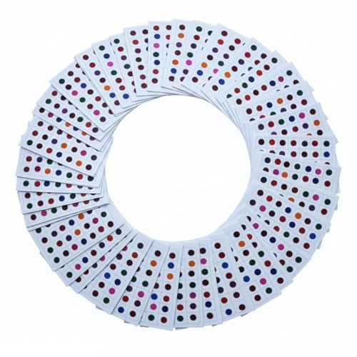 KULIA Multi-Punkte-Bindi für Damen Stirn-Tikka 24 Packungen Bindi-Set in verschiedenen Größen Damen-Stirntattoo-Aufkleber rundes Bindi Tikka Modeschmuck Gesichtsschmuck von KULIA