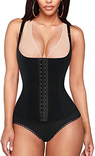 KUMAYES Bodysuit Damen-Unterwäsche, offener Körper, Shapewear Schlankes Korsett Bauch Cincher, Schwarz, XL von KUMAYES