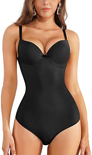 KUMAYES Damen-Body Shaper Body Schlankheit, figurformende Unterwäsche für Shaping, offener Brust, Shapewear, Schwarz, L von KUMAYES