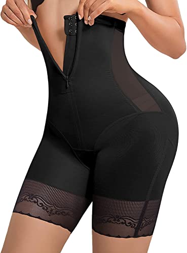 KUMAYES Damen Figurenformend Miederpants Miederhose PO Push up Bauchweg Unterhose Hohe Taille Shaping Figurenformend Miederslip Mit Lange Beine Shapewear (M, Schwarz) von KUMAYES