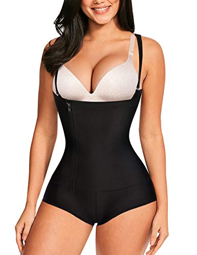 KUMAYES Damen Figurformende Body Shaper Bauchweg Stark Formend Body Shaper Offene Büste Mieder Taillenformer Bodysuit von KUMAYES