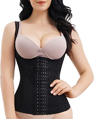 KUMAYES Damen-Korsett, Abnehmbarer Body, formender Körper, Inhalt: Shaper Shapewear, Schwarz, 3XL von KUMAYES