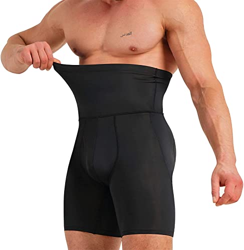 KUMAYES Herren Boxershorts Butt Lifter Gepolsterter Unterhose Po Push Up Unterwäsche Unterhosen Bauchweg Bauchkontrolle Höschen Hüft Enhancer Miederslips (S, Schwarz) von KUMAYES