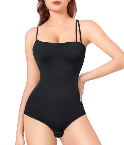 KUMAYES Shapewear Damen Bauchweg Stark Formend Body Shaper Shaping Miederbody Nahtlose Formende Bodys Taillenmieder Sculpting Bodysuit (Schwarz, S) von KUMAYES