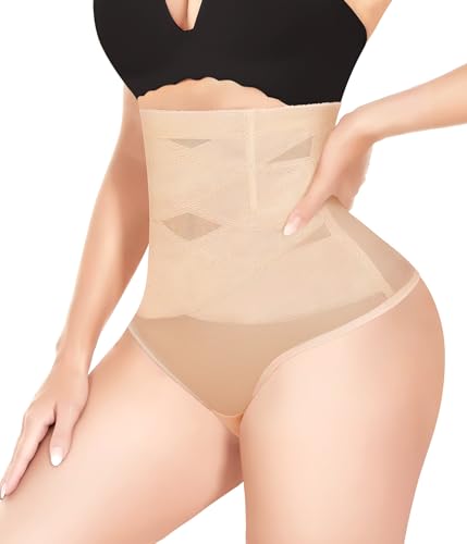 KUMAYES Shapewear Damen Bauchweg Unterhose Miederslip Formende Unterwäsche Hohe Taille Shaping Unterbauch Kontrolle Body Shaper für Frauen (Beige, 3XL) von KUMAYES