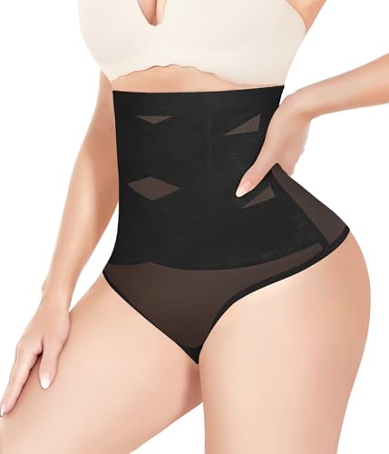 KUMAYES Shapewear Damen Bauchweg Unterhose Miederslip Formende Unterwäsche Hohe Taille Shaping Unterbauch Kontrolle Body Shaper für Frauen (Schwarz, 2XL) von KUMAYES