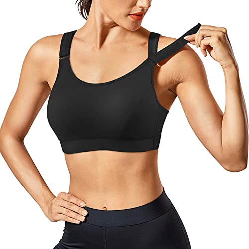 KUMAYES Sport BH Starker Halt Gepolstert Gekreuzt Rücken Große Brüste Fitness Lauf Joggen Yoga Bra von KUMAYES