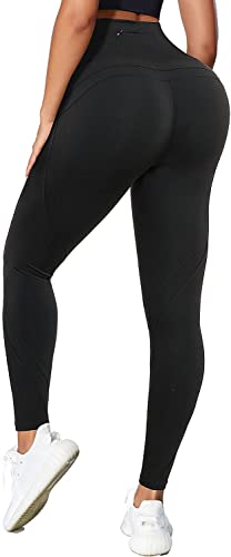 KUMAYES Sport Leggings Damen Sporthose Hohe Taille Laufhose Yogahose Blickdicht Fitnesshose für Fitness Joggen Yoga von KUMAYES