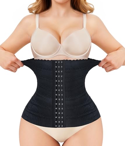 KUMAYES Unterbrust Korsage Damen Waist Trainer Corset Bauchweg Taillenformer Korsett Damen bauchweg Shapewear (Schwarz, L) von KUMAYES