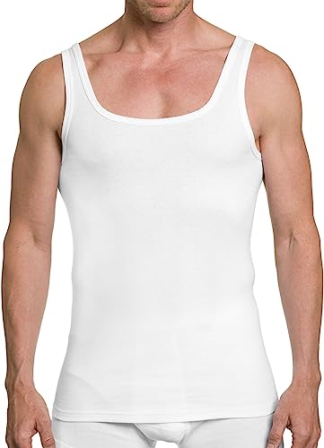 KUMPF Herren Unterhemd 2er Pack I Sportshirt aus 100% Baumwolle ohne Seitennähte I Herren Tank Top mit Rundhals Ausschnitt I Weiß, Größe:9, Farbe:weiß von KUMPF BODY FASHION