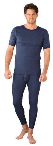 KUMPF BODY FASHION Herren Unterhemd Kurzarm I Funktionsunterhemd aus Baumwolleohne Seitennähte I Atmungsaktiv + Klimaregulierend I Blau I Gr. XL (7) von KUMPF BODY FASHION