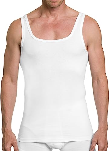 KUMPF Herren Unterhemd 2er Pack I Sportshirt aus 100% Baumwolle ohne Seitennähte I Herren Tank Top mit Rundhals Ausschnitt I Weiß, Größe:7, Farbe:weiß von KUMPF BODY FASHION