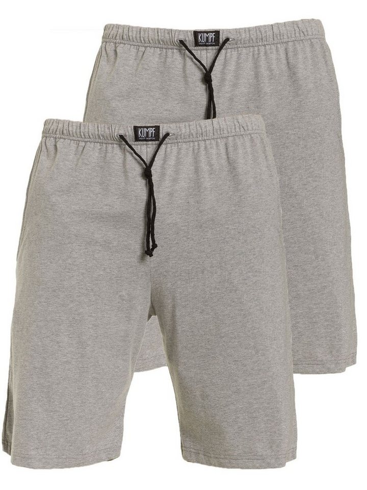 KUMPF Loungehose 2er Sparpack Herren Bermuda Bio Cotton (Spar-Set, 2-tlg) hohe Markenqualität von KUMPF